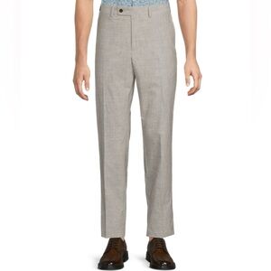 Ted Baker London Men’s Jerome Wool/Linen Blend Modern Fit Dress Pants Brown 38R